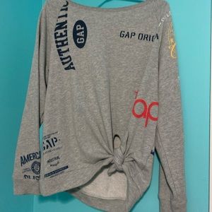 Gray Gap Tie Sweater